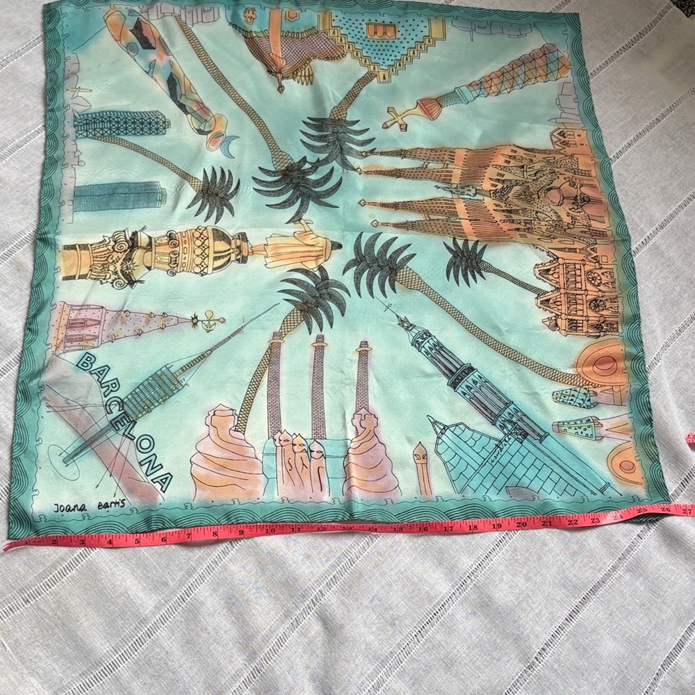 Joana Bartis Vintage Barcelona Inspired Silk Scarf - Picture 7 of 11